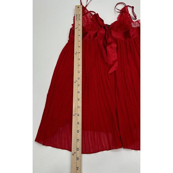 Victorias Secret Size Small Red Pleated Babydoll Lingerie Nightie Slip Bow NWT - Picture 7 of 10